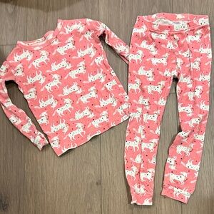GAP Pink Pajama Set with Unicorn Design